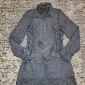 Double Zero Snap Button Down Belted Jacket shirtdress. Size L fits like a Medium
